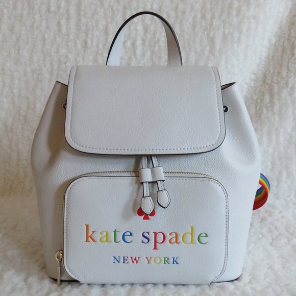 Kate Spade Darcy Pride Flap Backpack (White Dove) main image 7